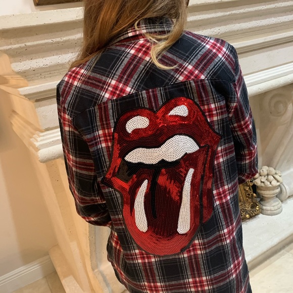 Rolling Stones Flannel Button up shirt new - Picture 3 of 5